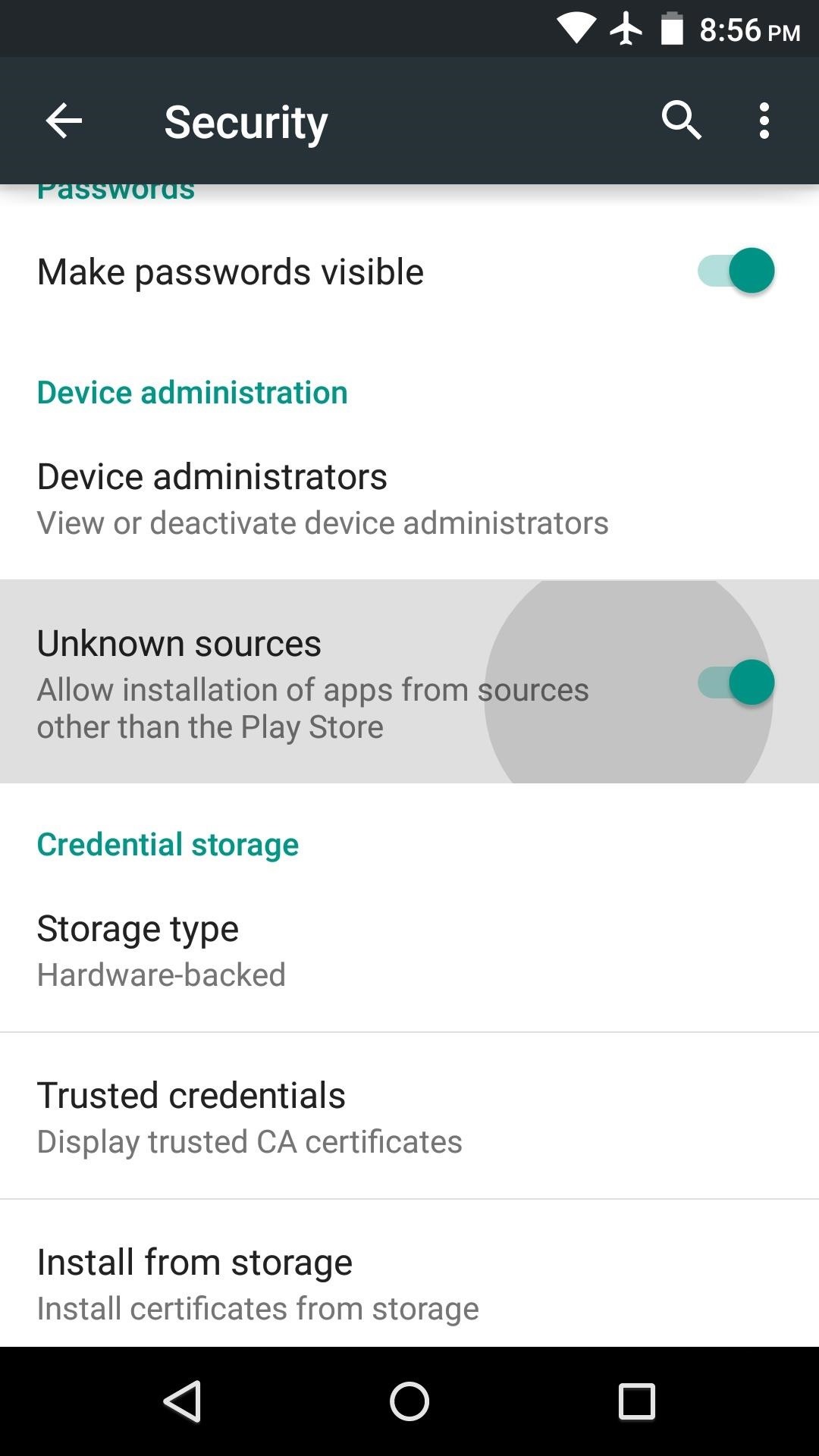 Install unknown sources apk